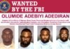 FBI Place $10k Reward for Nigerian Fugitive Olumide Adediran Missing Since 2001